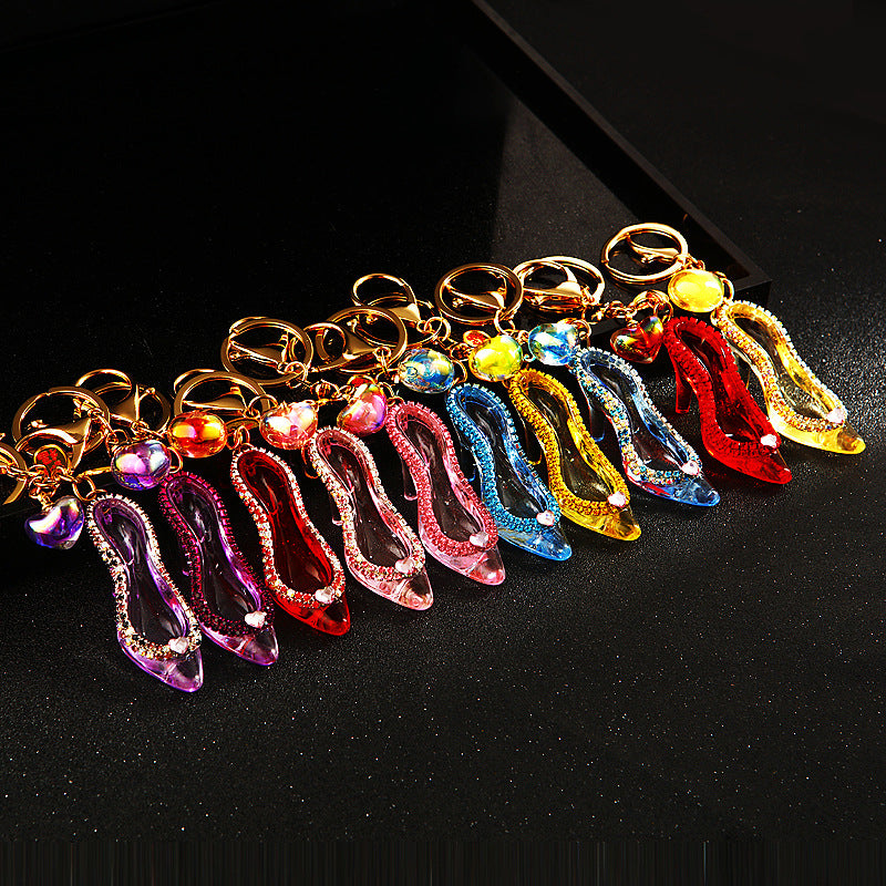 Wholesale Diamond Crystal High Heels Metal Keychain ACC-KC-RuiYuan006