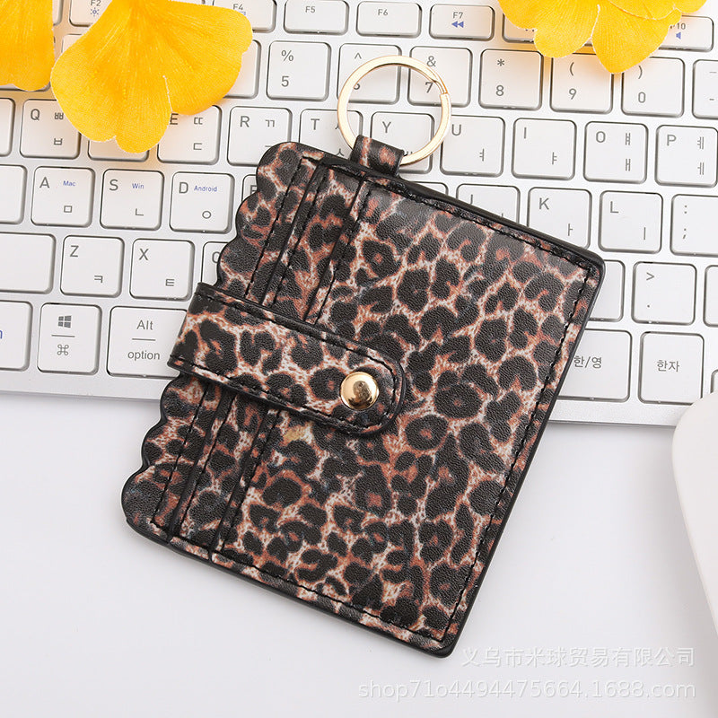 Wholesale Independence Day Cow Print Leopard Print PU Pickup Bag Keychain ACC-KC-MiQiu004