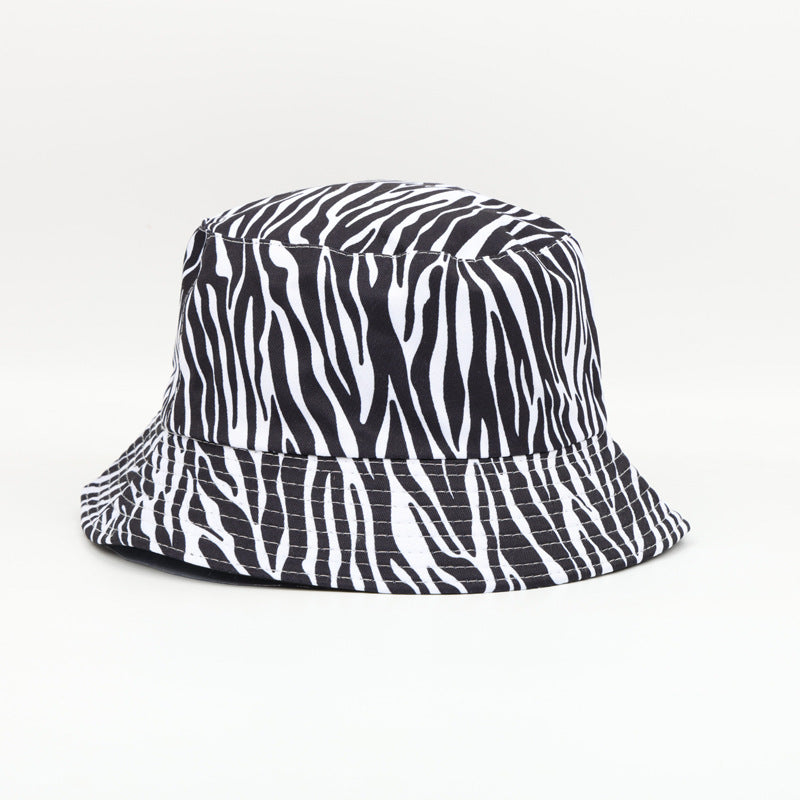 Wholesale  Retro Zebra Fisherman Hat Double-sided Leopard Digital Printed Bucket Hat
