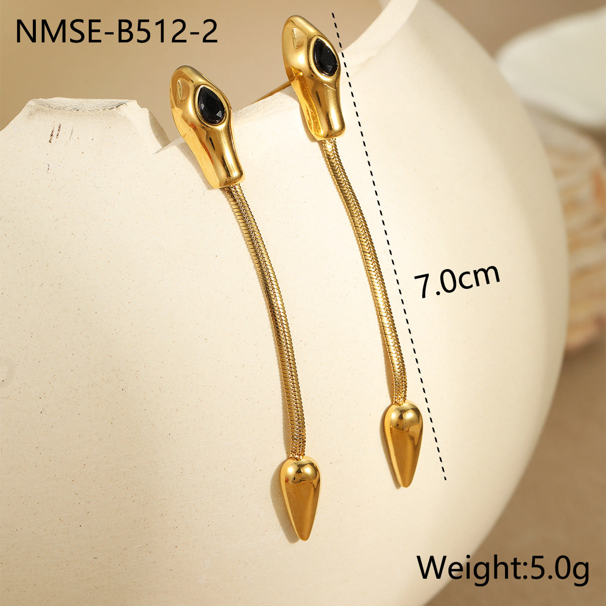 Wholesale Snake-shaped thin snake chain stainless steel necklace with zircon clavicle chain