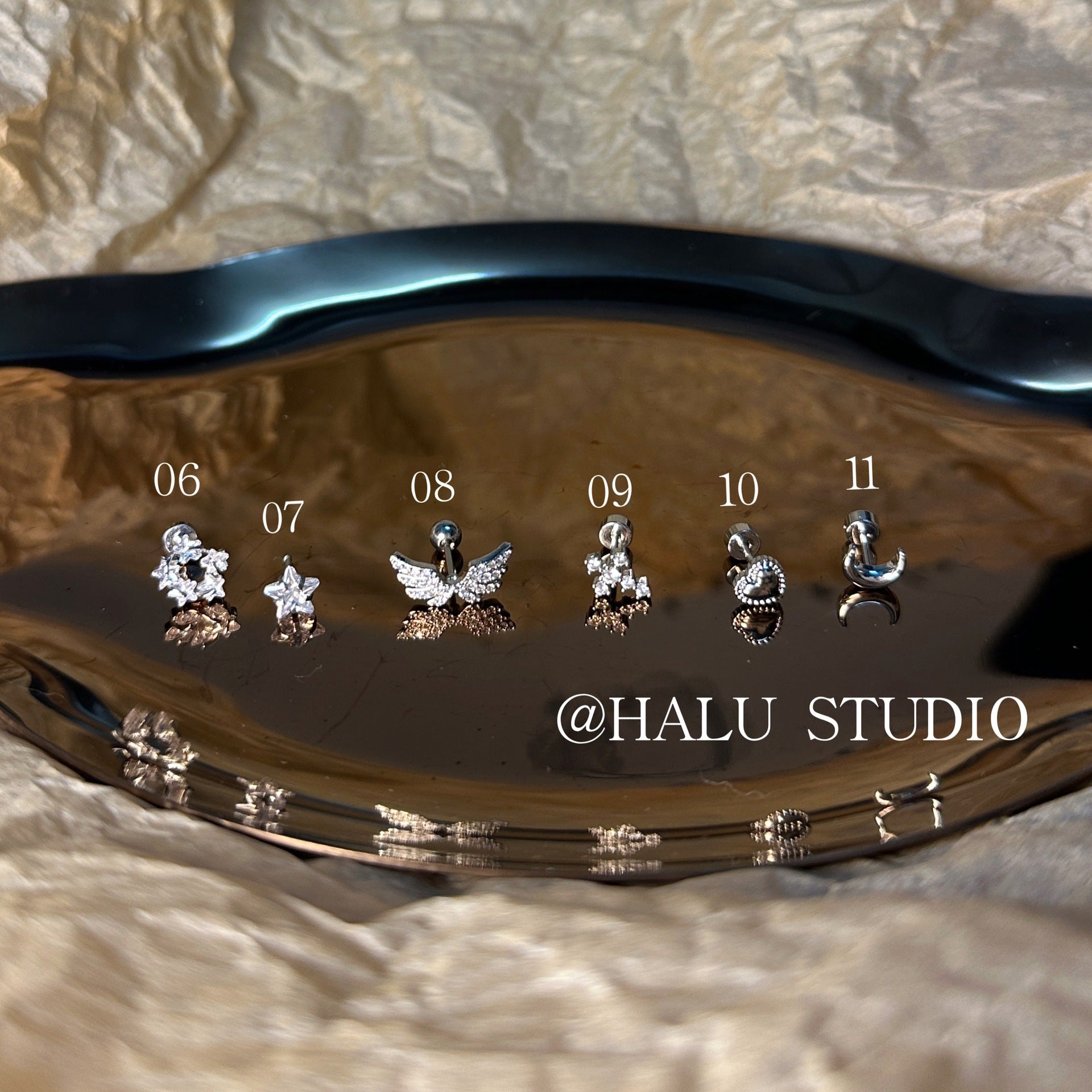 Wholesale Cute Three-dimensional Cross Love Sweet Cool Titanium Steel  Ear Bone Nail Earrings