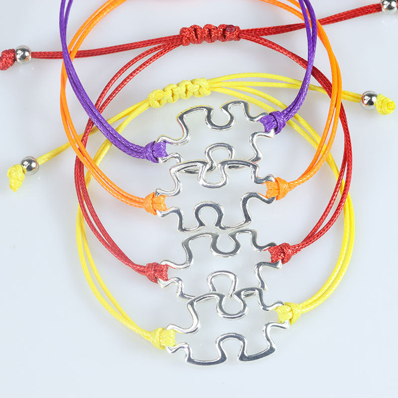 Wholesale Bracelet Puzzle Pendant Hand Ornaments Autistic Wax Rope Hand Rope