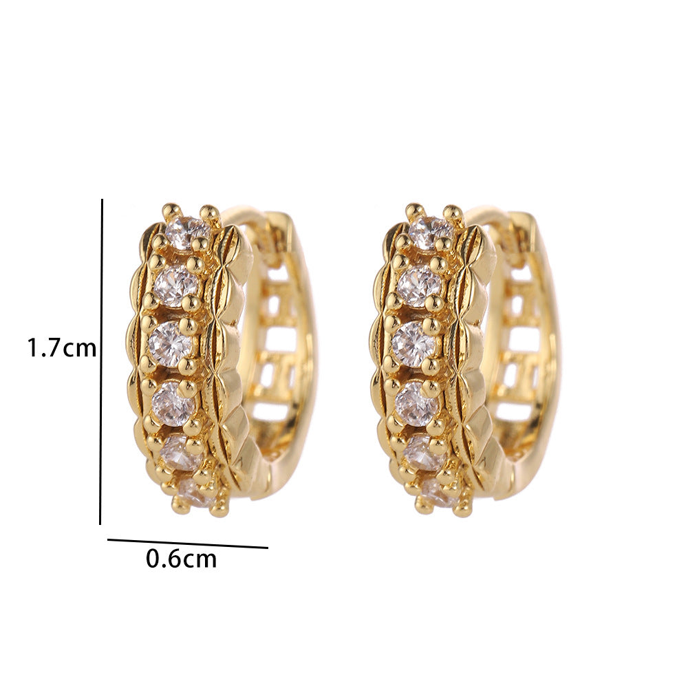 Wholesale Modern Butterfly Flower Earrings With Micro Set Zircon 18K Gold Plated Copper Fashion Party Gift Jewelry Accessory