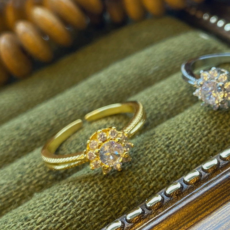 Wholesale Vintage Medieval Style Zircon Hollow Ring Adjustable Rings ACC-RS-GeLeisi002