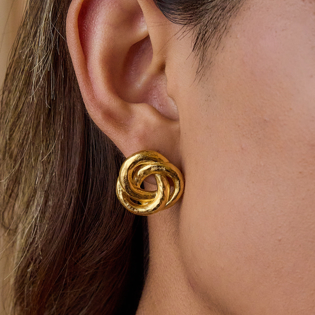 Wholesale 14K Gold Stainless Steel Vintage Line Wrap Earrings