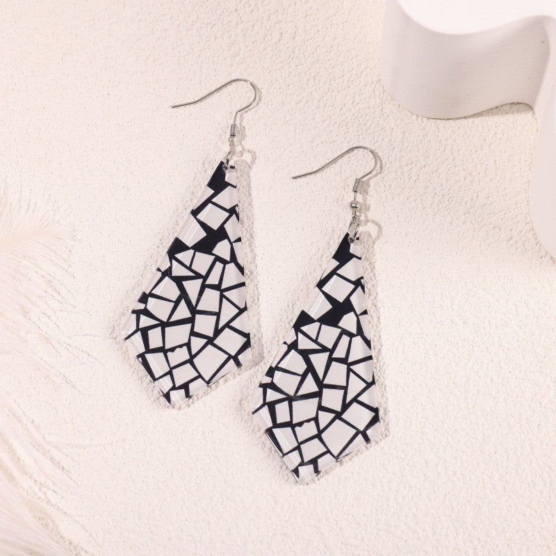 Wholesale 2D color geometric acrylic earrings