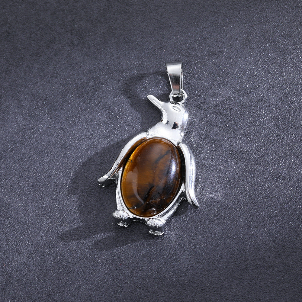 Wholesale  Natural Stone Amethyst Pendant Single Pointy Hexagonal Column Necklace