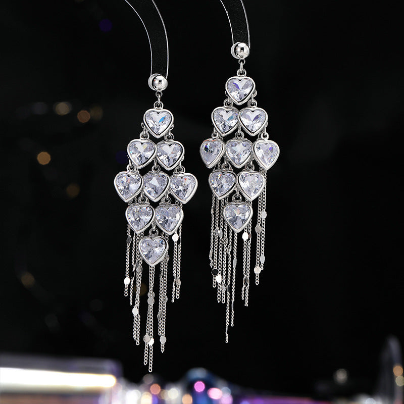 Wholesale  Luxury Fashion Earrings Super Flash Zircon Sweet Earrings