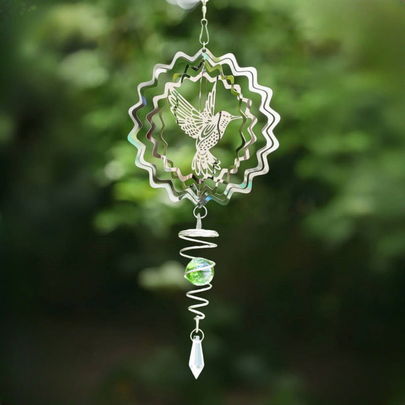 Wholesale 3D Rotating Butterfly Heart Wind Chime