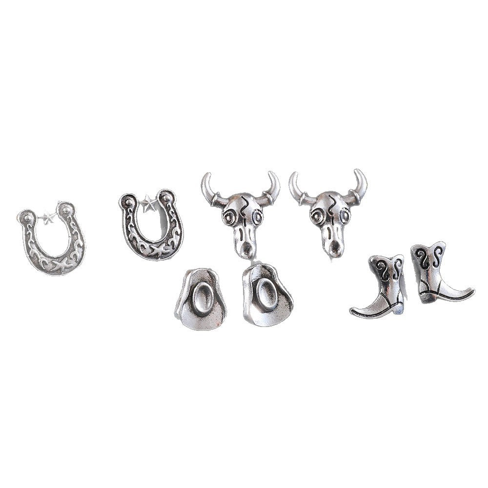 Wholesale Retro Ethnic Style Denim Earrings