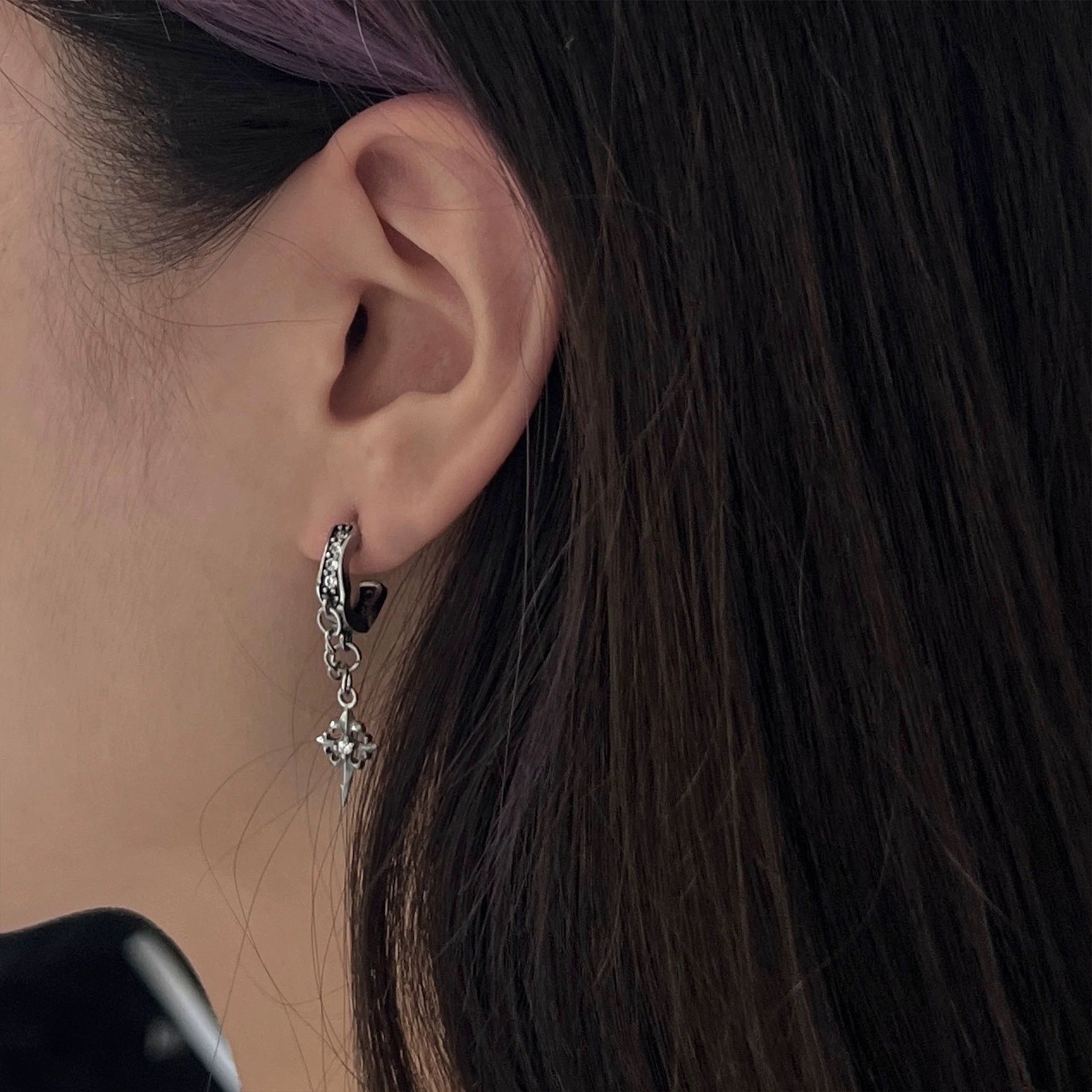 Wholesale Gothic Earrings Tassel Cross Earrings