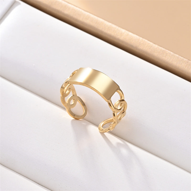 Wholesale Stainless steel oil drop simple cool style open ring