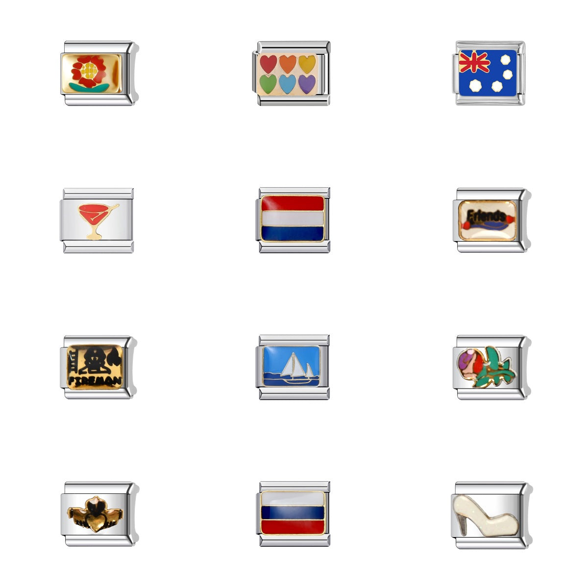 Wholesale Italian Charm Bracelet 9mm DIY Splicing Creative Pattern Stainless Steel Composable Bracelet