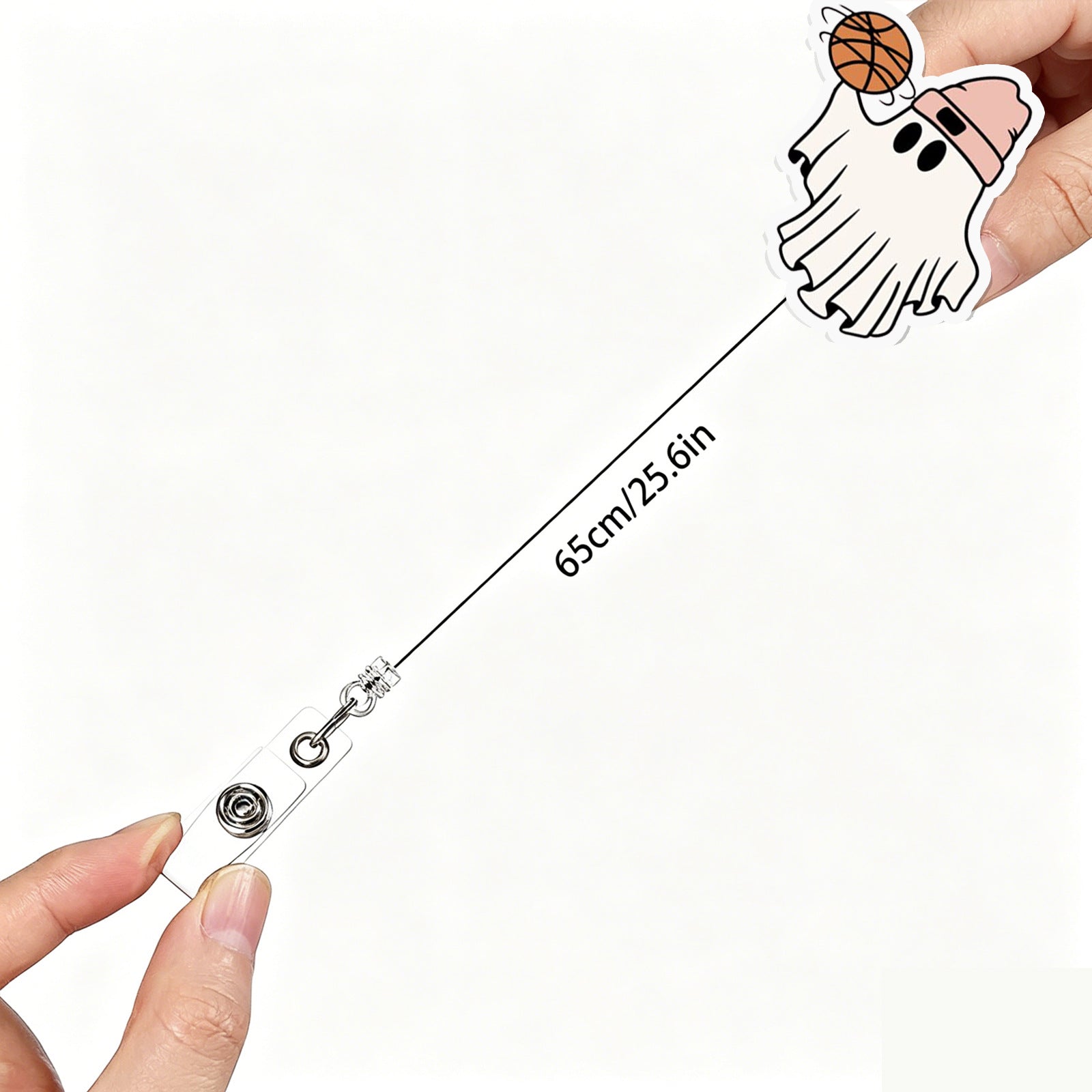 Wholesale Ghost Ball Sports Design Acrylic Retractable Badge Reel ABS ID Badge Holder for Party