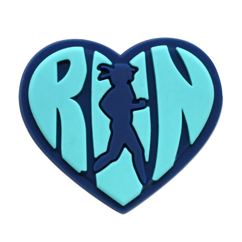 Decorazione casuale all'ingrosso della fibbia della scarpa in gomma morbida del PVC di serie di maratona da 100 pezzi