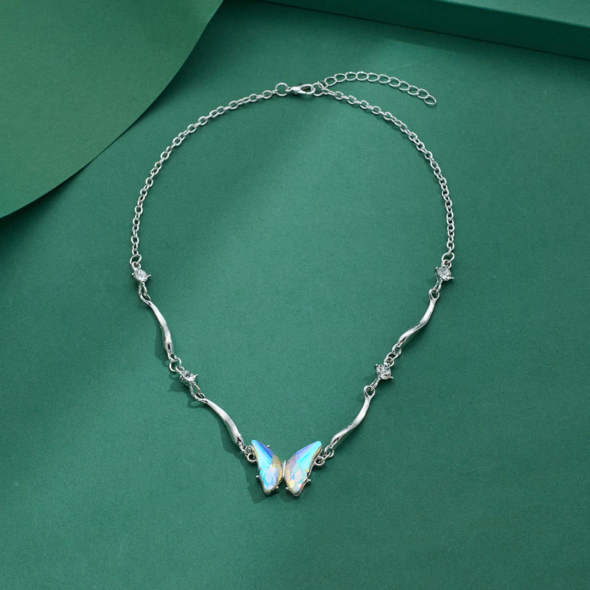 Wholesale Colorfulful Zircon Butterfly Asymmetrical Choker Necklace
