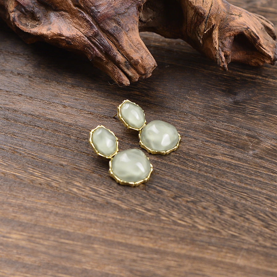 Wholesale Retro irregular water ripple pendant earrings