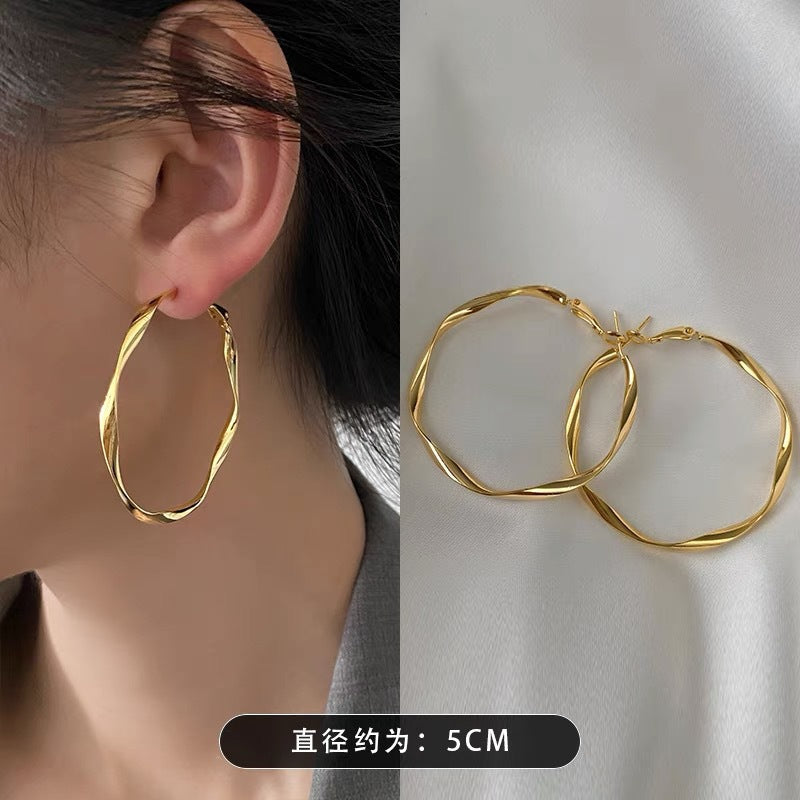 Wholesale Plain Hoop Exaggerated Earrings