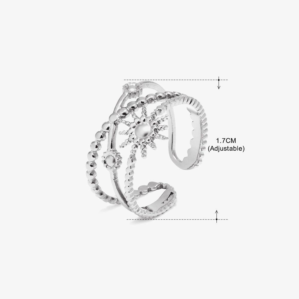 Wholesale Stainless Steel Heart 18K Gold Plated Open Ring