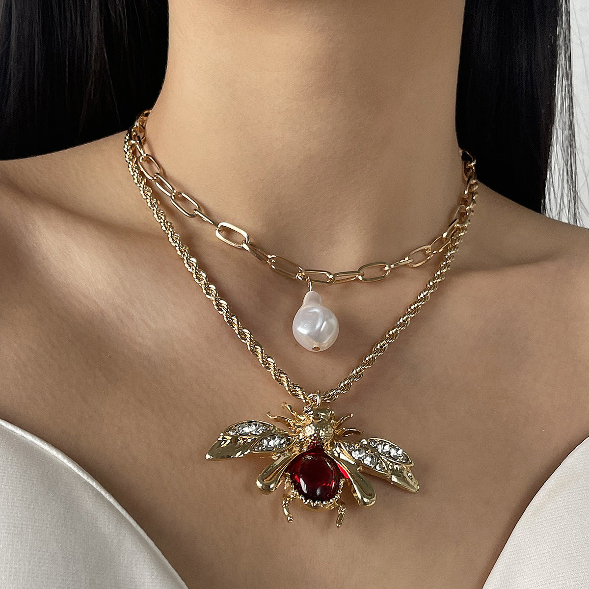 Collana all'ingrosso di orecchini animali a goccia di insetti