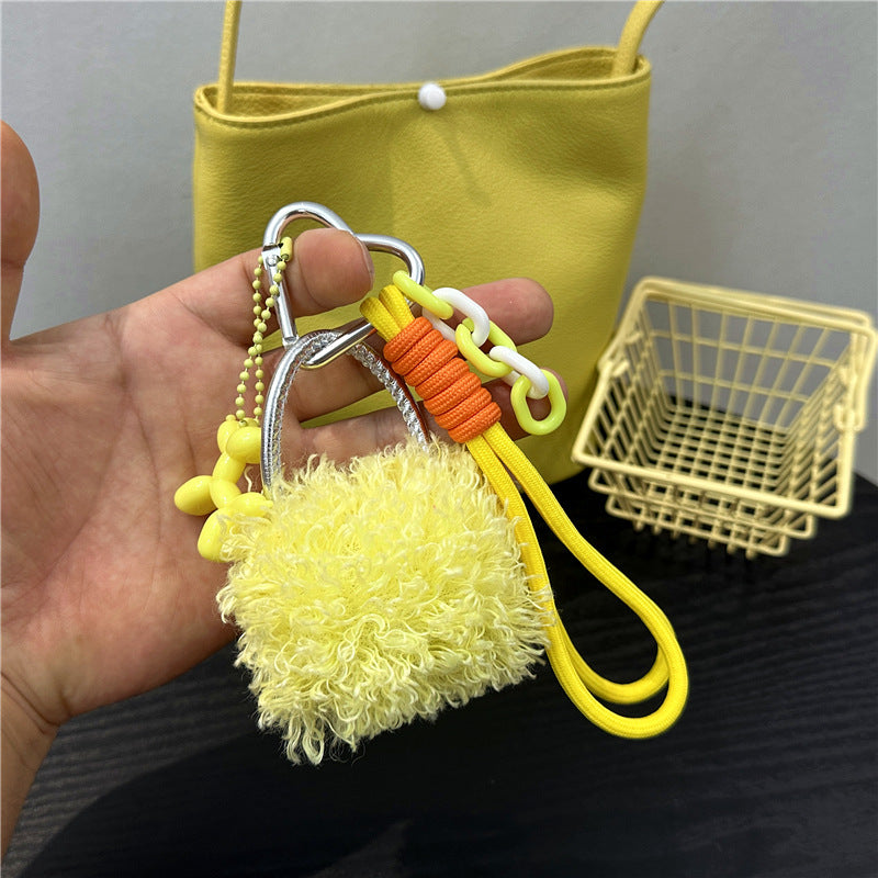 Wholesale Plush small bag lanyard keychain
