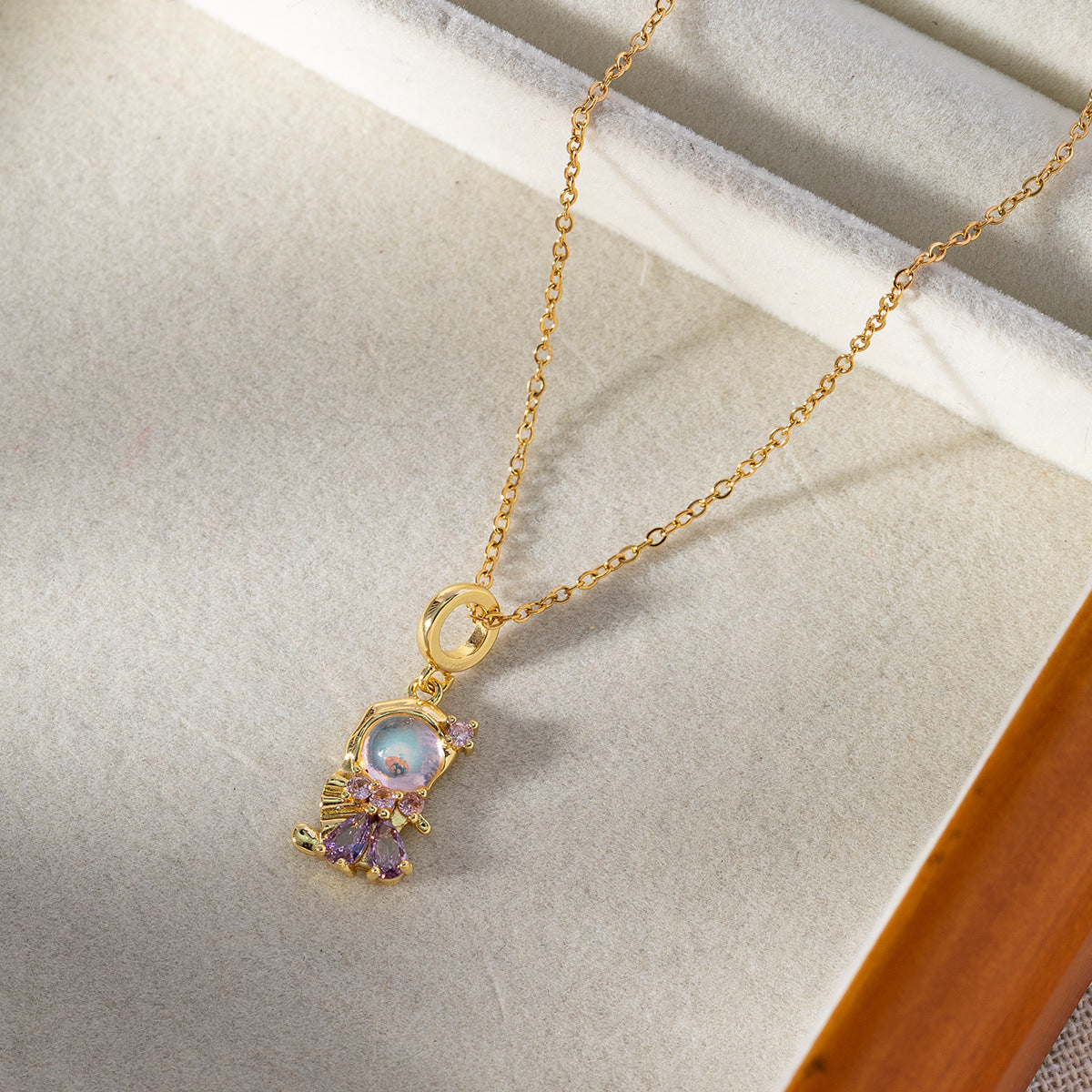 Wholesale Colored Zirconia Necklaces Clavicle Chain Choker Necklace ACC-NE-SY008