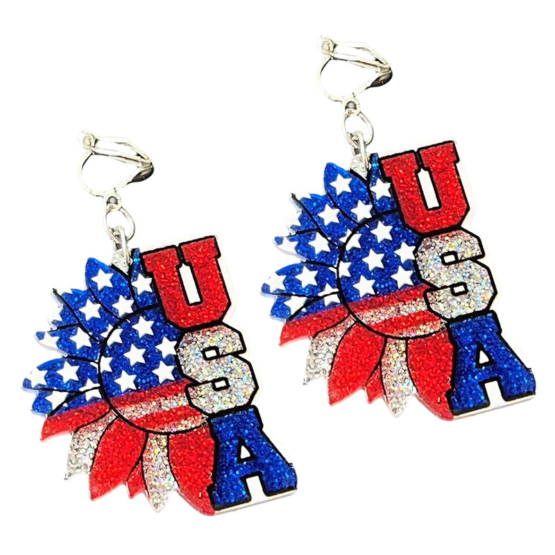 Wholesale American Independence Day fireworks acrylic earrings