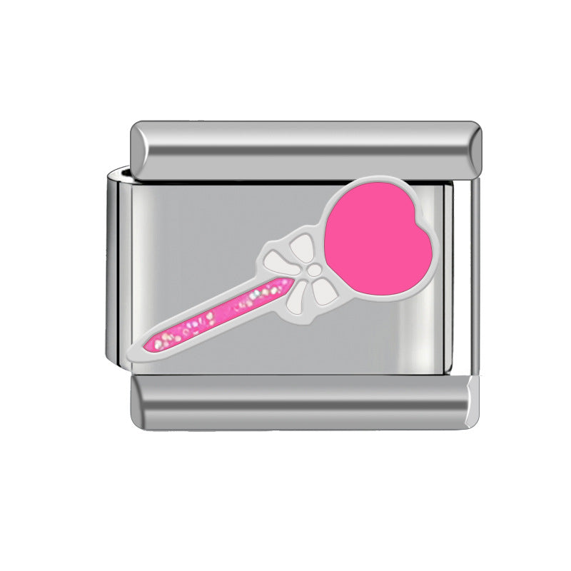 Wholesale Italian Charm Bracelet Heart Shape Stainless Steel Bracelet 9mm DIY Pattern Free Stitching Detachable Composable Bracelet ACC-BT-JL007