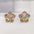 Wholesale colorful flower zircon earrings female creative full diamond petals  earrings