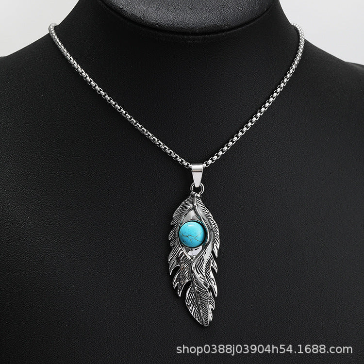 Wholesale Feather Evil Eye Necklace ACC-NE-Yuj003