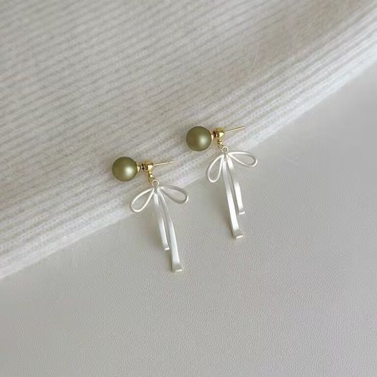 Wholesale Pink Bow Pearl Earrings