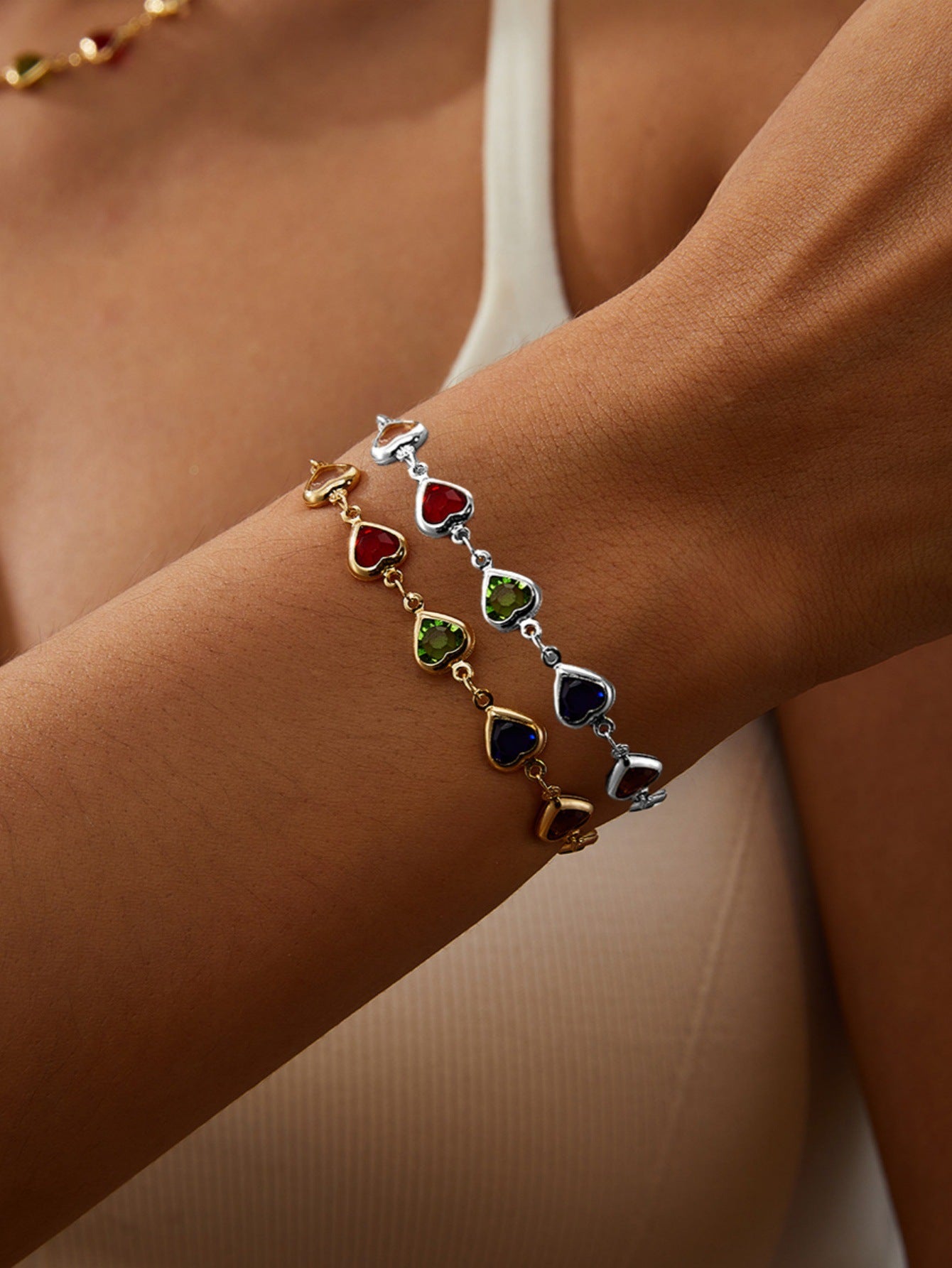 Wholesale Heart-shaped butterfly and flower bracelet
