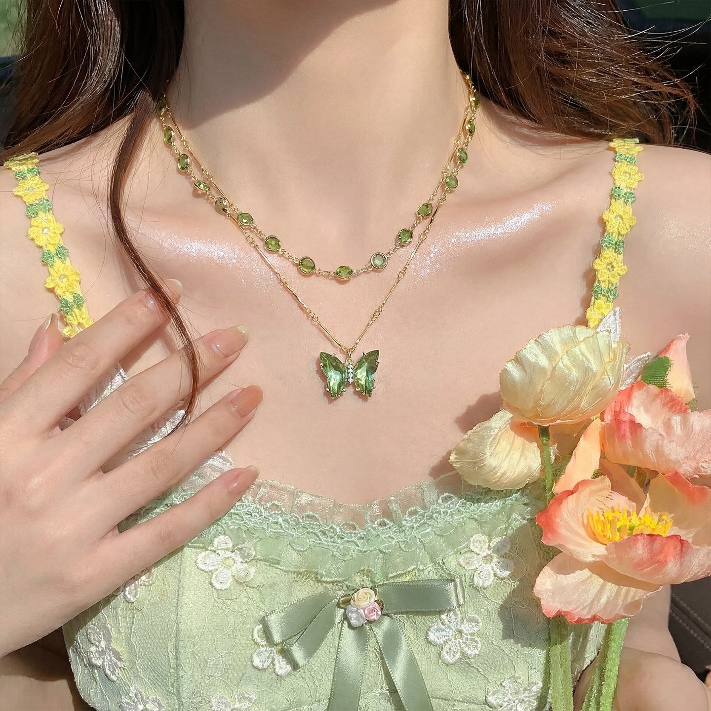 Wholesale Alloy Wizard of Oz Butterfly Necklace Layering Jewelry for Women Trendy Gift