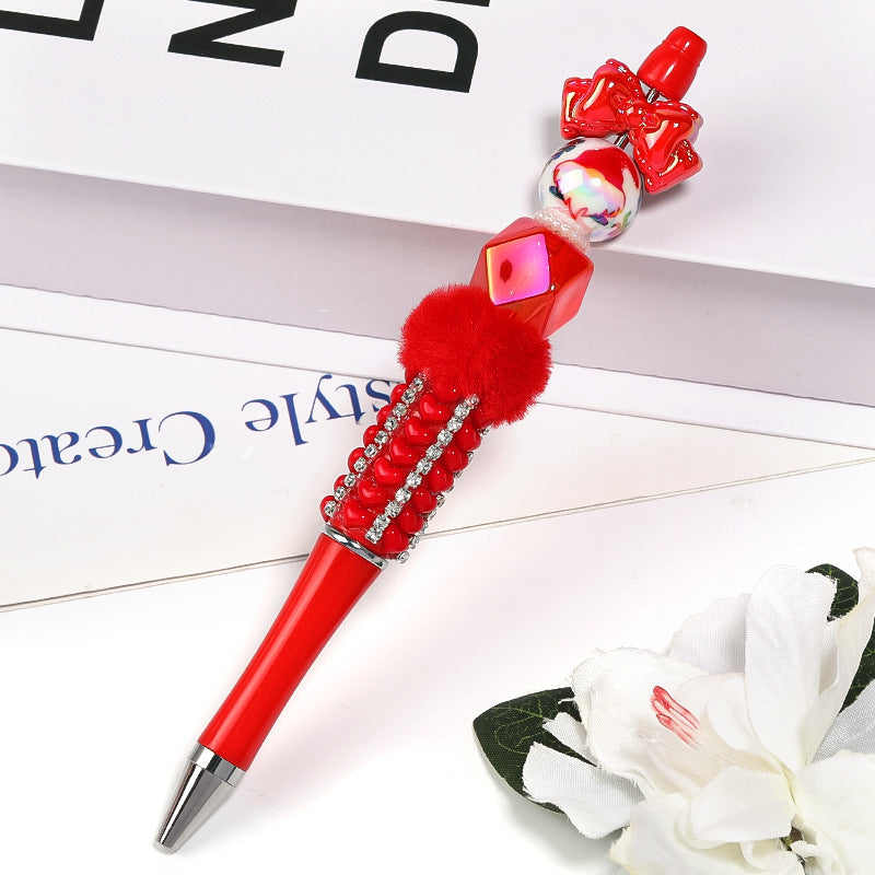 Wholesale 100pcs Santa Claus Printed Round Acrylic Beads DIY Bead Pen Accessories ACC-BDS-BLG079