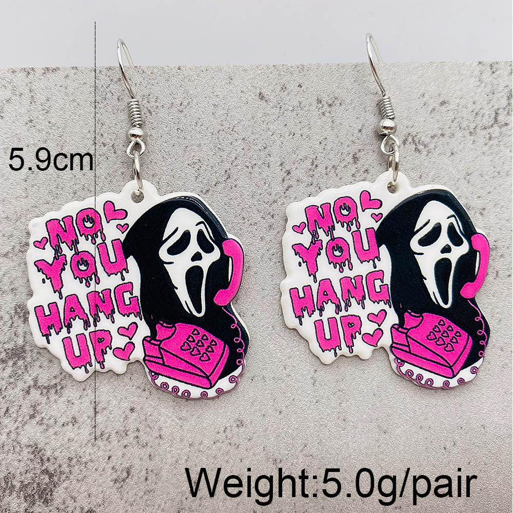 Wholesale Halloween Skull Horror Movie Acrylic Earrings ACC-ES-ChenY035