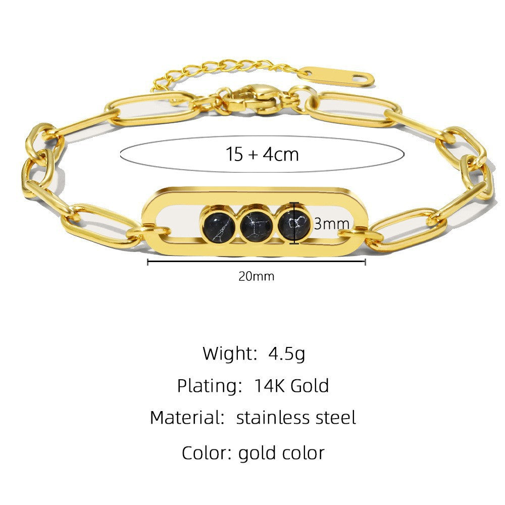 Wholesale Vintage Titanium Steel Bracelets Cuban Bracelet 18K Electroplating Light Luxury Bracelet ACC-BT-Mingl001