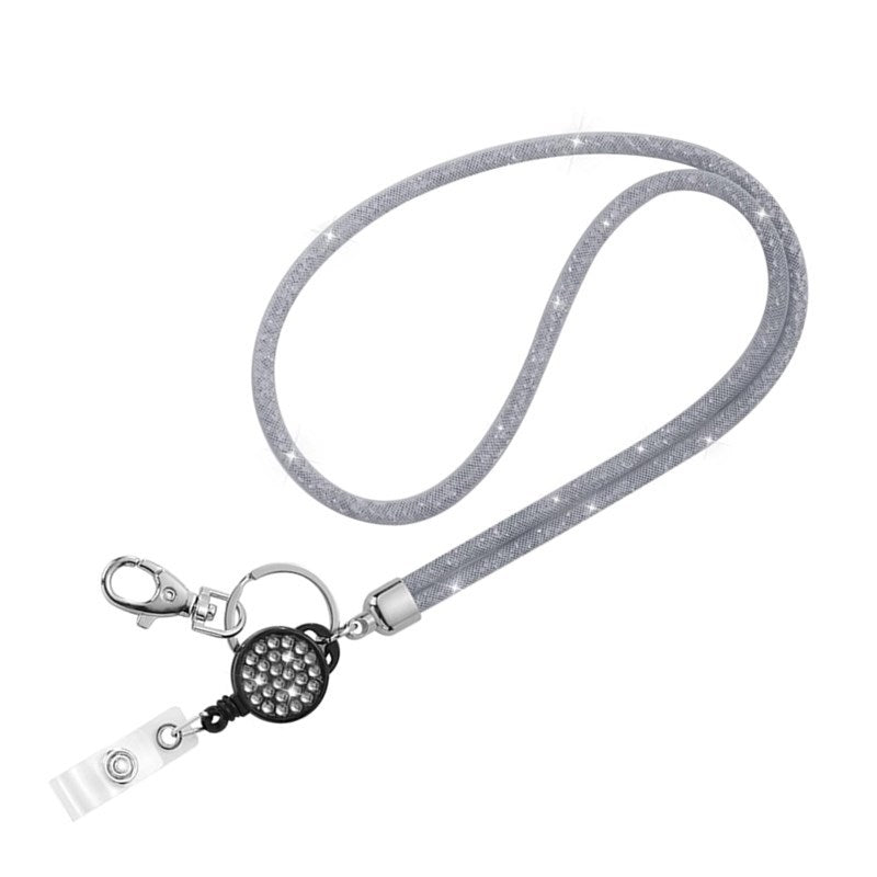 Wholesale Fishnet Rhinestone Lanyard Crystal Card Holder Lobster Keychain ACC-KC-LingYu001