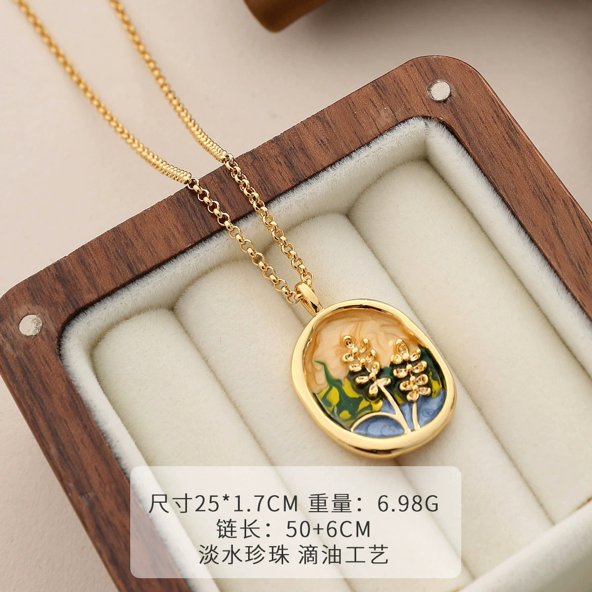 Wholesale  Oil Painting Necklace Light Luxury  Collarbone Chain