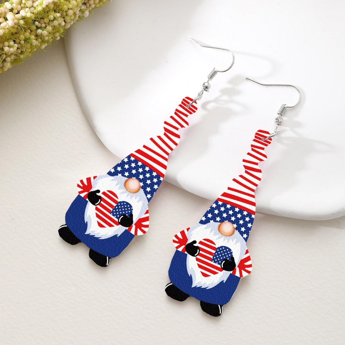 Wholesale  Independence Day Dwarf Stars and Stripes Acrylic Earrings