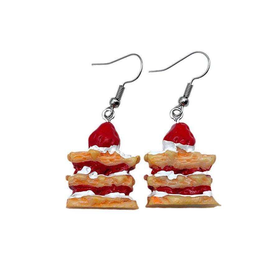 Wholesale Cartoon Strawberry Cake Resin Earrings ACC-ES-Xizhao005