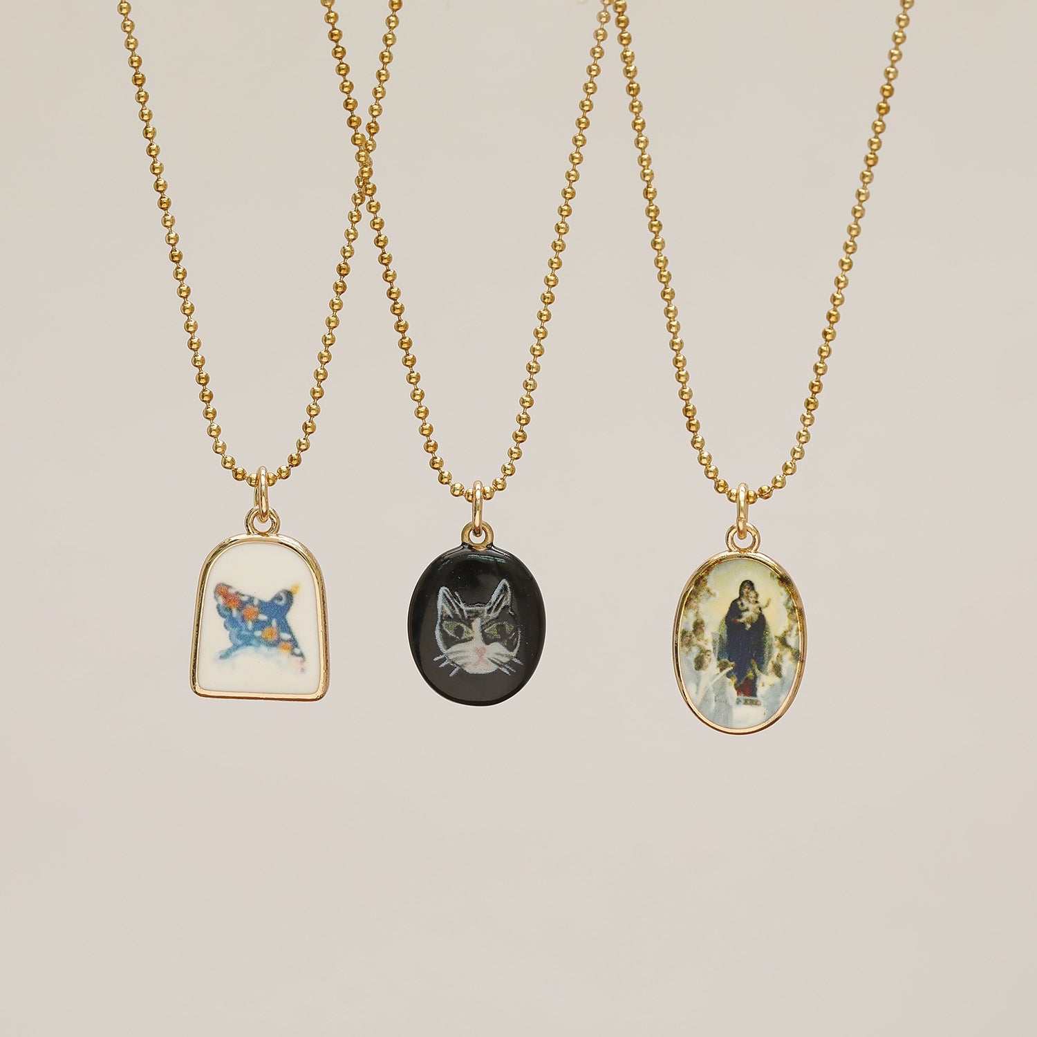 Wholesale 18k Van Gogh Starry Night and Moon Night Gemstone Pendant Necklace