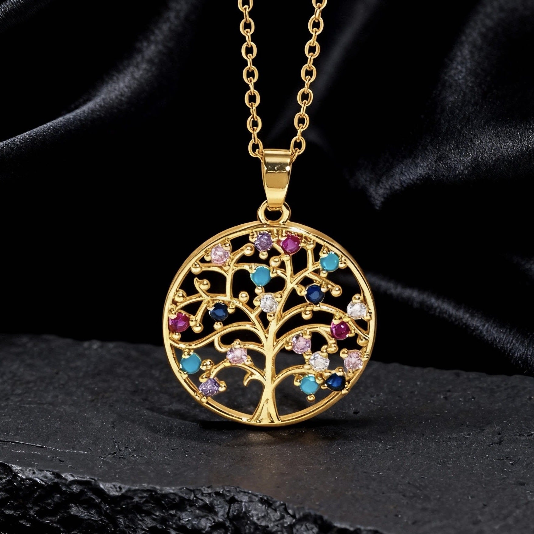 Wholesale Copper Tree Of Life Hollow Pendant Necklace For Women Chic Collarbone Chain Stylish Jewelry Accessory For Gift And Resale