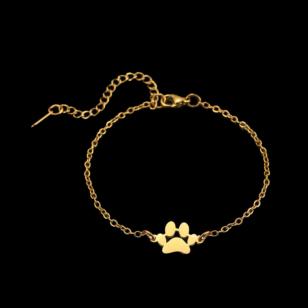Wholesale Stainless steel pet paw print bracelet