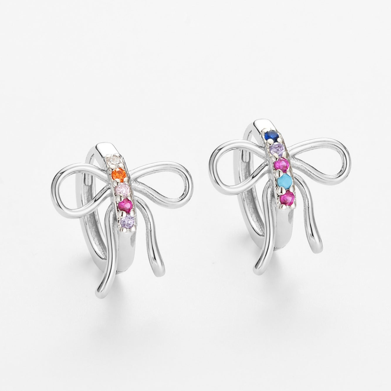 Wholesale Creative Zircon Bow Copper Earrings
