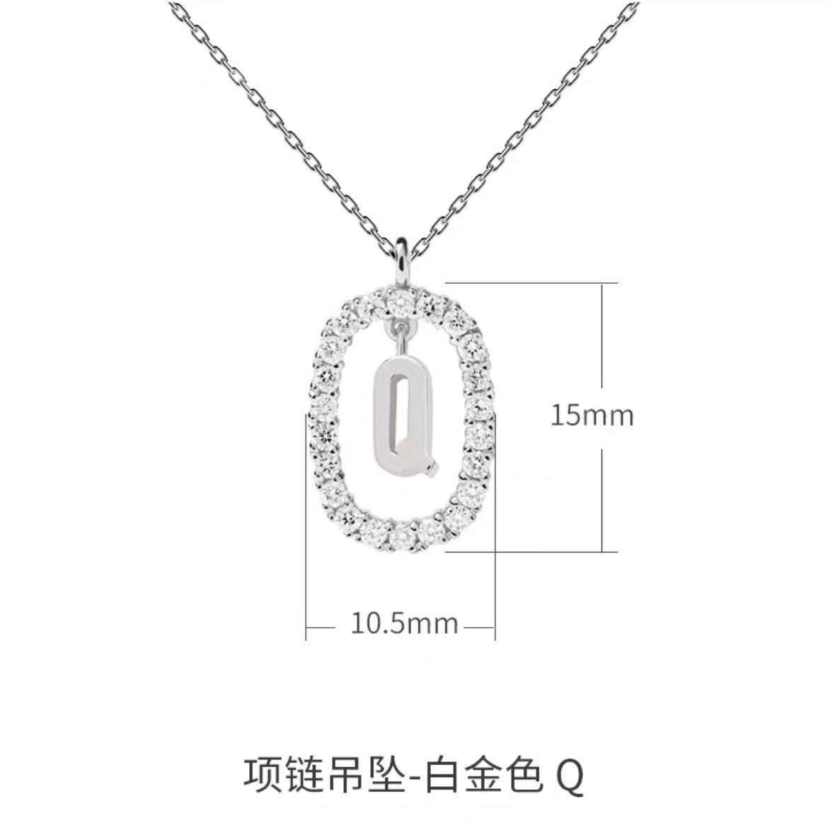 Wholesale Color Diamond Letter Necklace Inlaid with Color Zircon Clavicle Chain Choker Necklace ACC-NE-BYL002