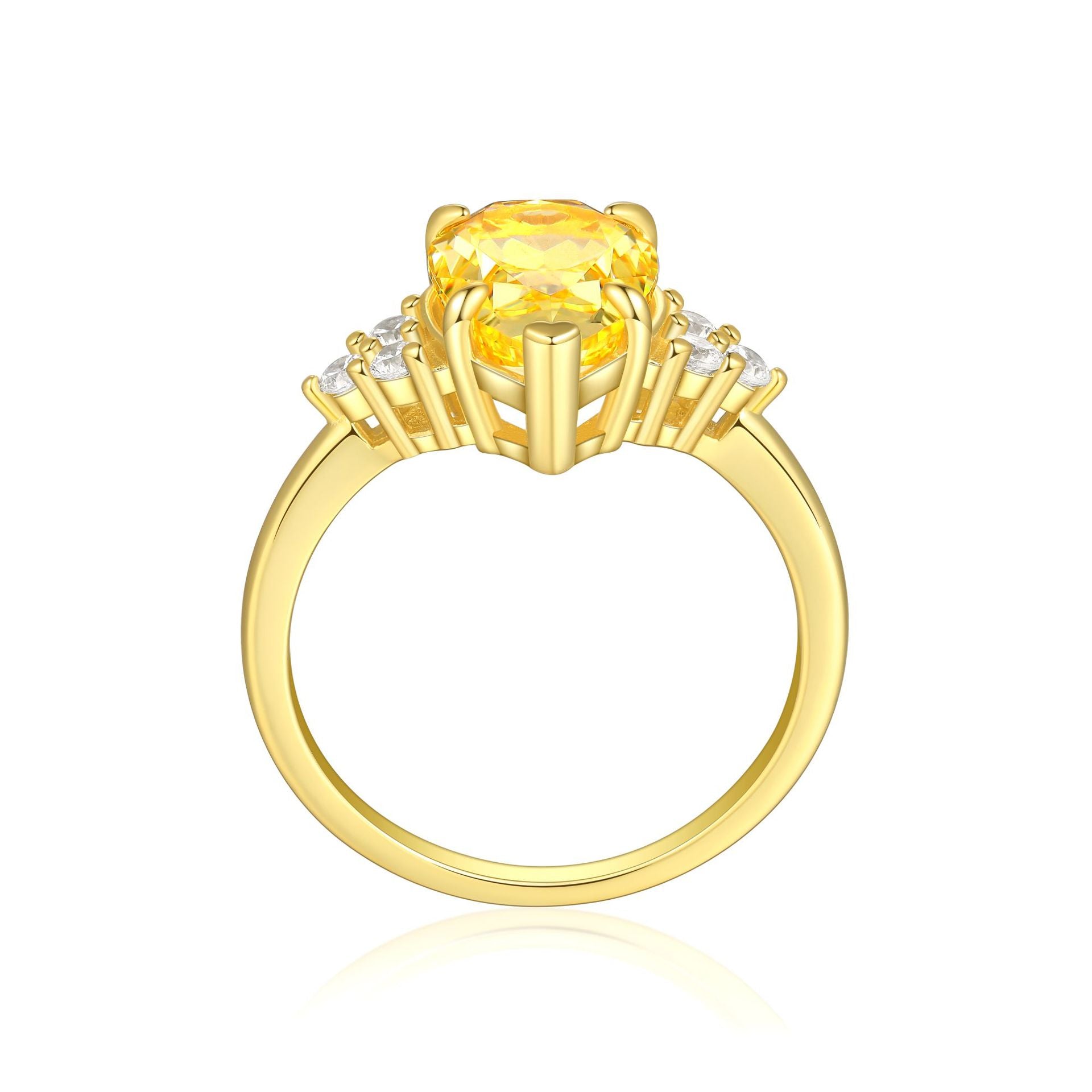 Wholesale  s925 Silver Simple Seiko Inlaid Yellow Diamond Personality Rings