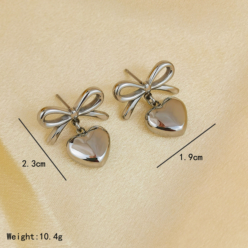 Wholesale 18K Gold Stainless Steel Love Pendant Earrings Heart Shaped Necklaces ACC-NE-GuDi015