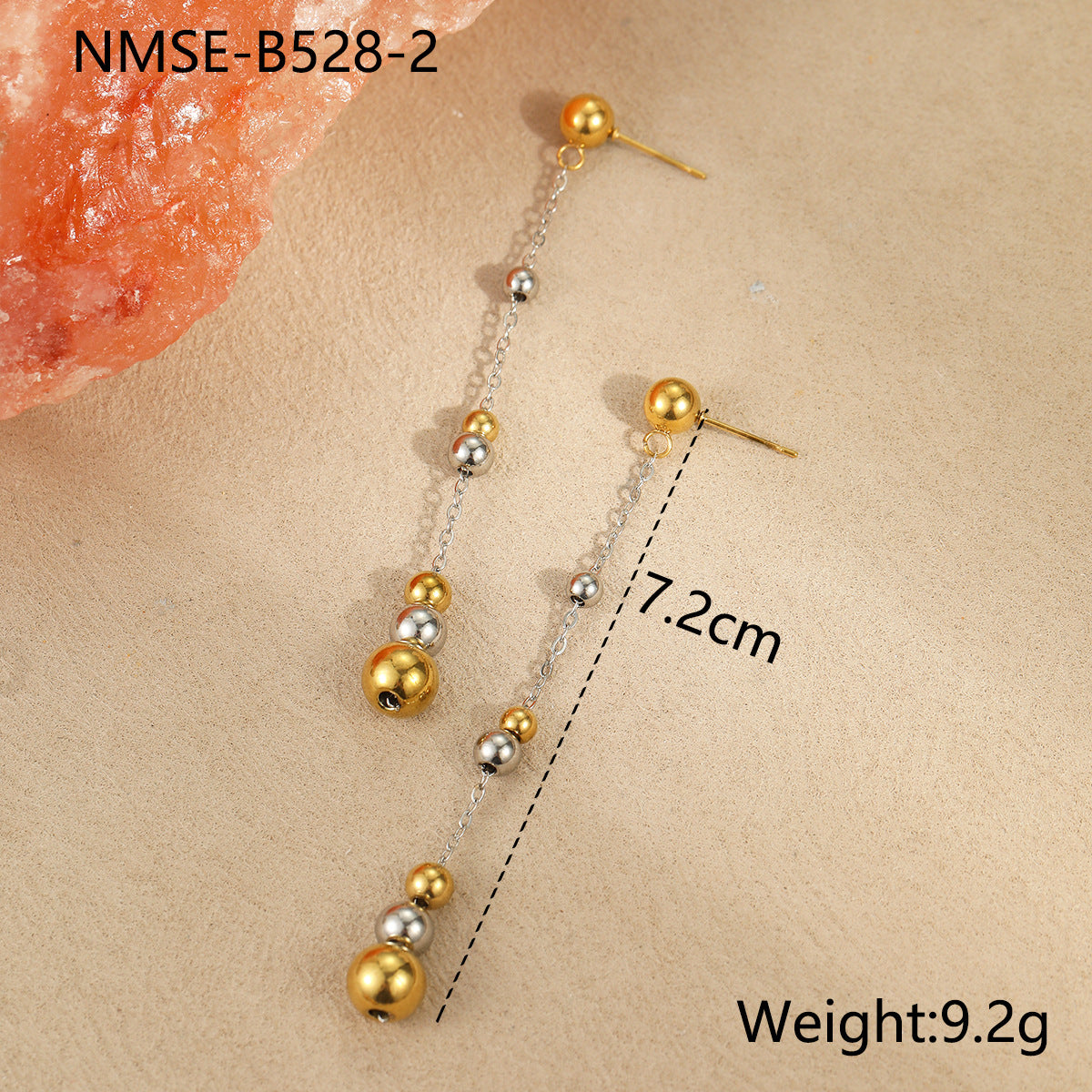 Wholesale  gold and silver color matching round bead earrings