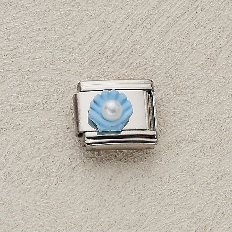 Wholesale 10pcs Italian Charm Bracelet 9mm DIY Splicing Marine Life Stainless Steel Composable Bracelet