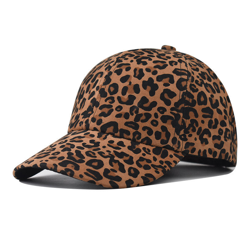 Wholesale Classic Leopard Print Suede Baseball Cap Adjustable Curved Brim Hat For Men Women Everyday Fashion